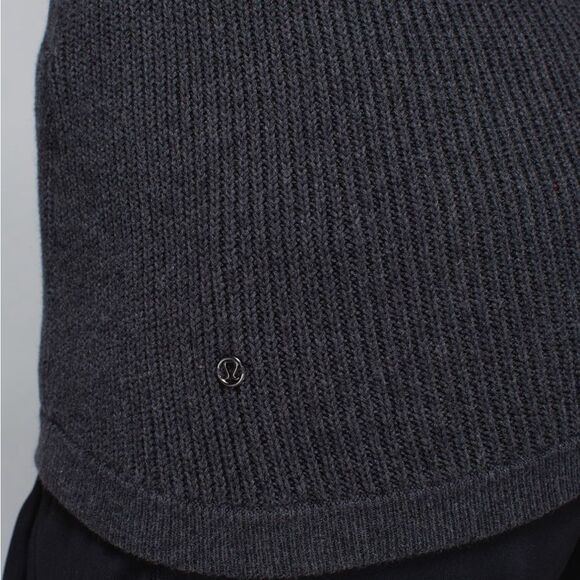 Lululemon The Sweater The Better Crewneck Pointelle Knit Sweater 10 Washed Black - Picture 11 of 11